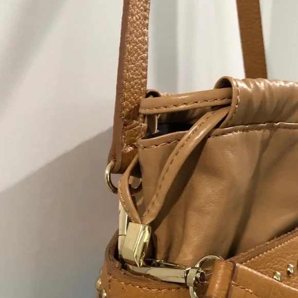 Anna Paola Leather bucket bag Green and light brown - Picture 10 of 16
